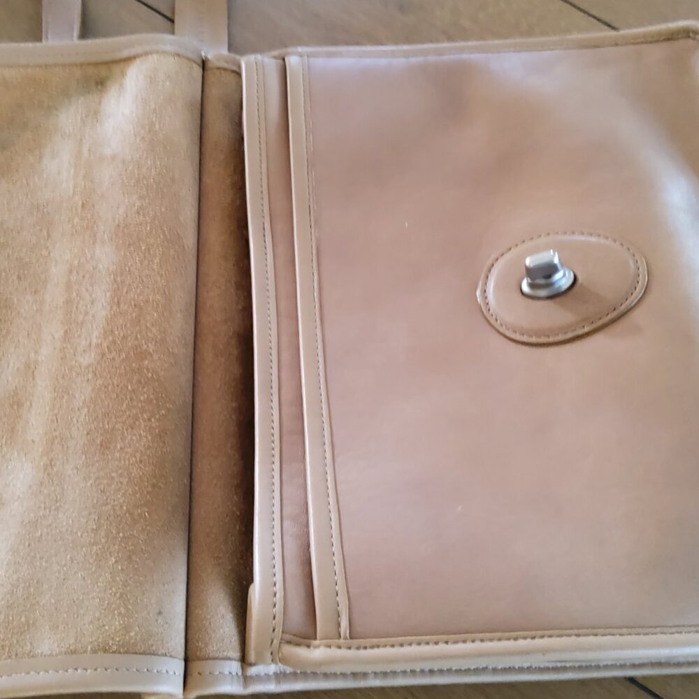 Coach Tan Leather Crossbody Satchel - Picture 12 of 16
